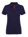 Dames Polo Asquith & Fox Classic Fit Contrast Navy-Rood